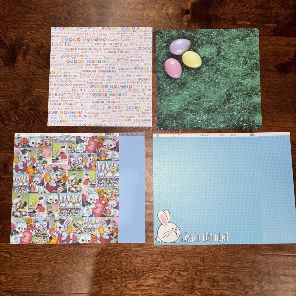 12X12 EASTER THEMED Scrapbook Paper Sheets Bundle! **READ**